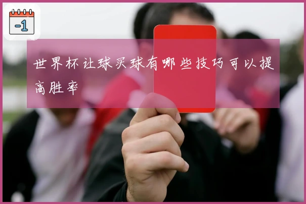 世界杯让球买球有哪些技巧可以提高胜率